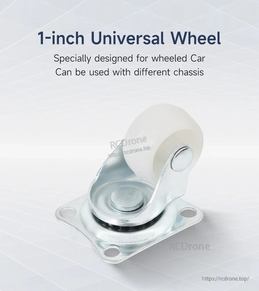 Yahboom 1-inch (25mm) universal caster wheel with nylon wheel and M3-mount base plate