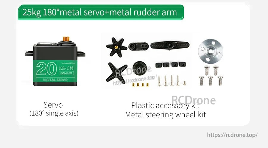 Yahboom metal digital servo motor with servo horns, metal steering wheel arm, and mounting screws kit