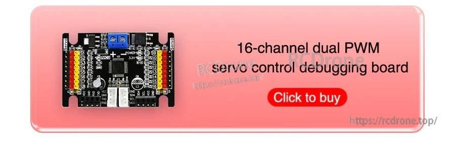 16-channel dual PWM servo control debugging board banner for simultaneous PWM output to many servos