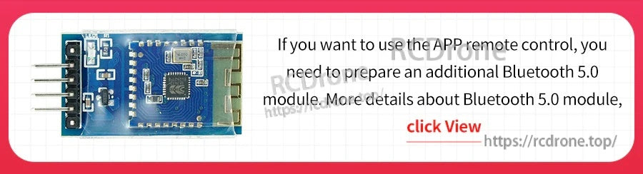 Bluetooth 5.0 module notice for enabling app remote control with the 24-channel servo control board