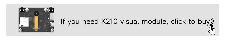 Banner link for optional K210 visual module add-on (click-to-buy prompt)