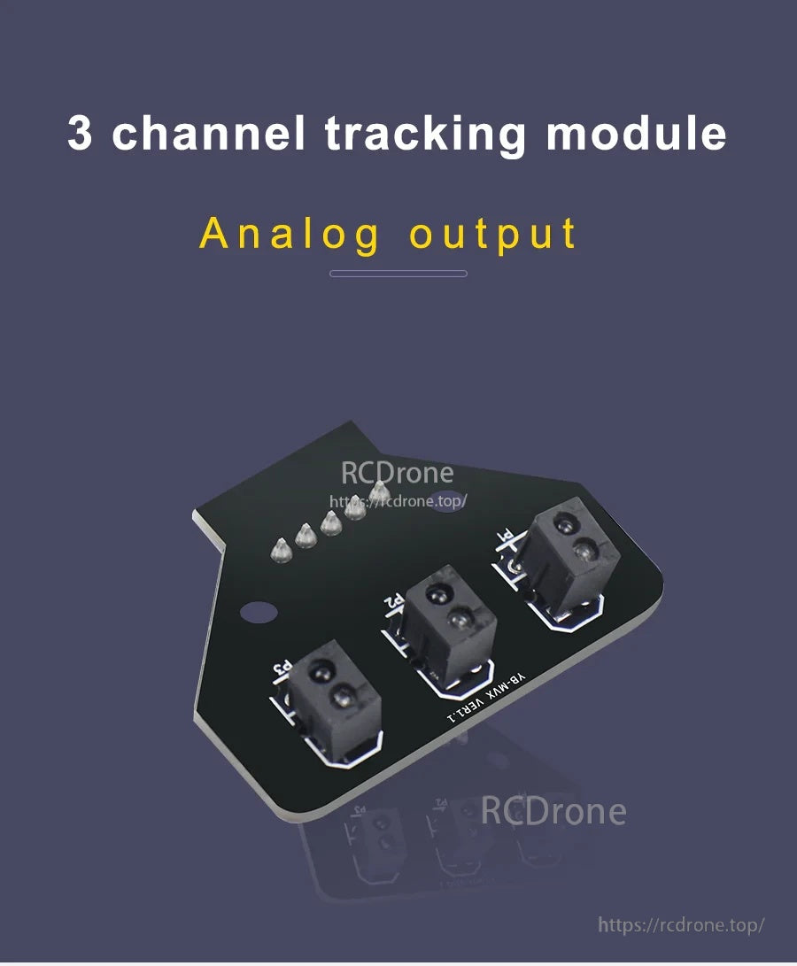 Yahboom 3-Channel Infrared Tracking Sensor module with three IR probes and analog output for line following