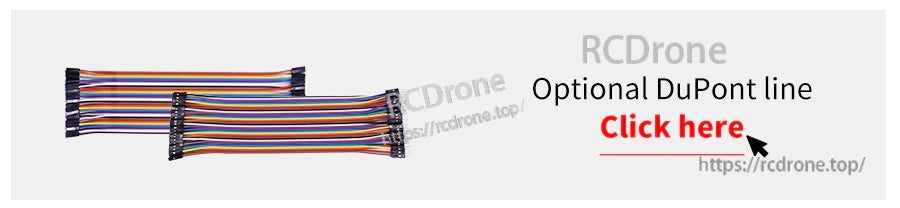 Optional DuPont jumper wires for connecting the tracking sensor module to development boards