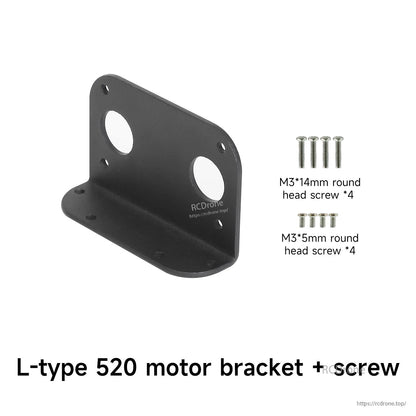 L-type 520 motor bracket hardware list: M3x14 screws (4) and M3x5 screws (4)