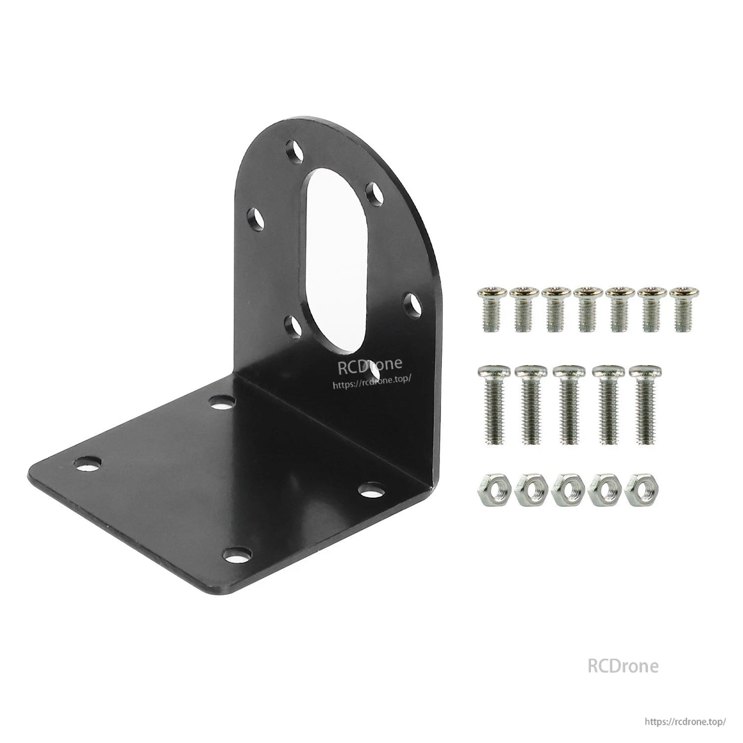 520 motor bracket with hardware set, black L bracket with oval slot plus screws and M3 nuts