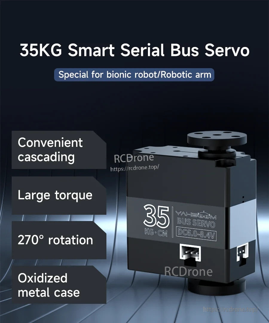 Yahboom YB-SD35M 35KG·CM serial bus smart servo with 270° rotation and oxidized metal case
