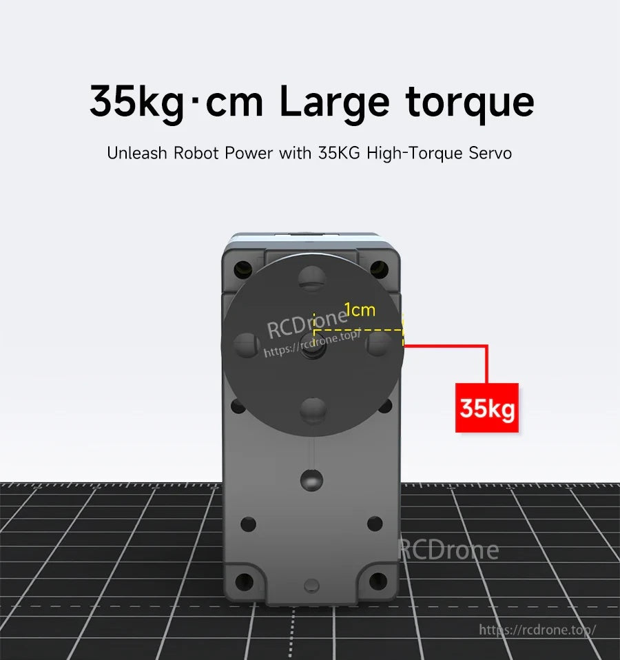 35kg·cm torque illustration for the smart serial bus servo (35kg load at 1cm lever arm)
