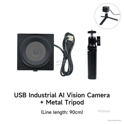 Yahboom 5MP USB Camera kit contents: camera, USB cable, and metal tripod (90cm line)