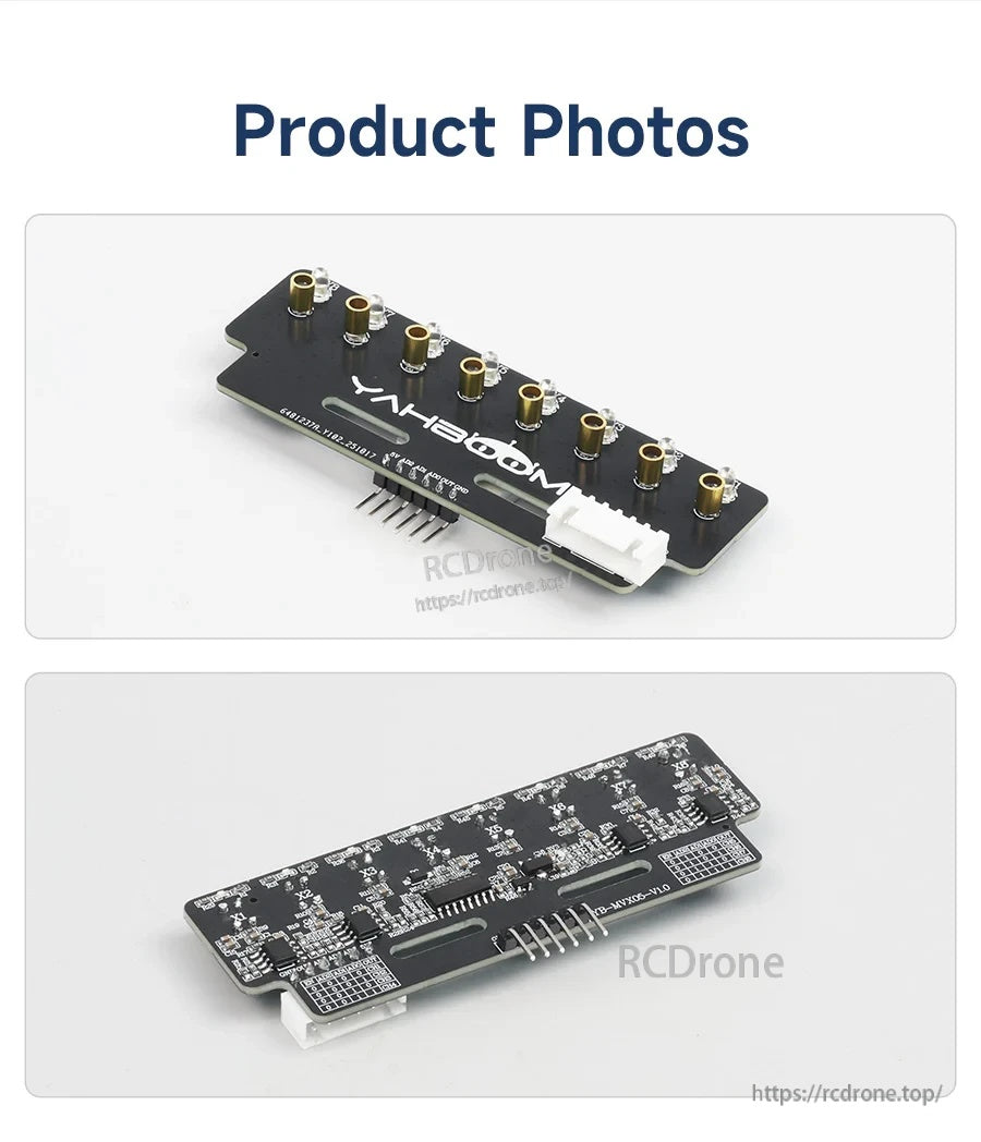 Yahboom 8-channel grayscale line tracking sensor module with 8 brass standoffs, JST connector, and pin header