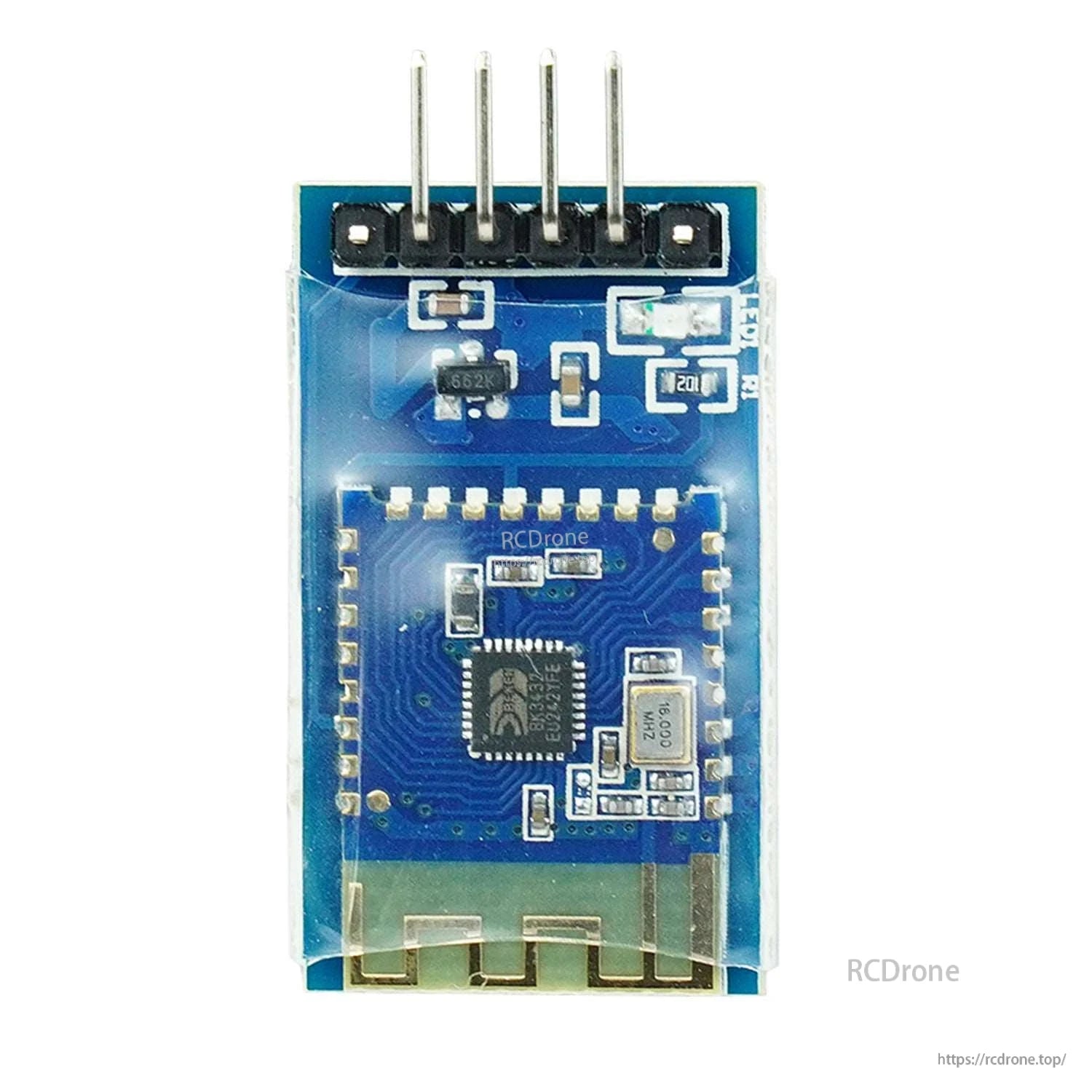 Yahboom CC2541 Bluetooth 5.0 BLE board close-up with 4-pin header and onboard antenna trace