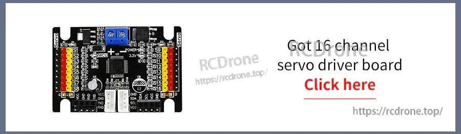 16-channel servo driver expansion board callout with link prompt