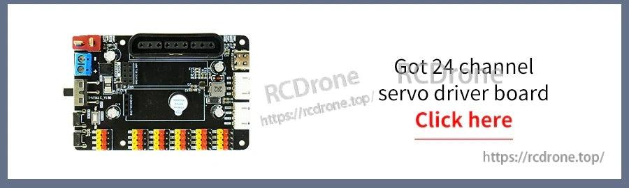 24-channel servo driver expansion board callout with link prompt