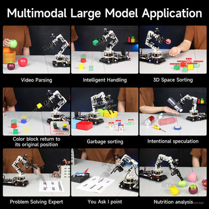 Multimodal large model application examples: sorting blocks, handling objects, Q&A pointing, nutrition analysis