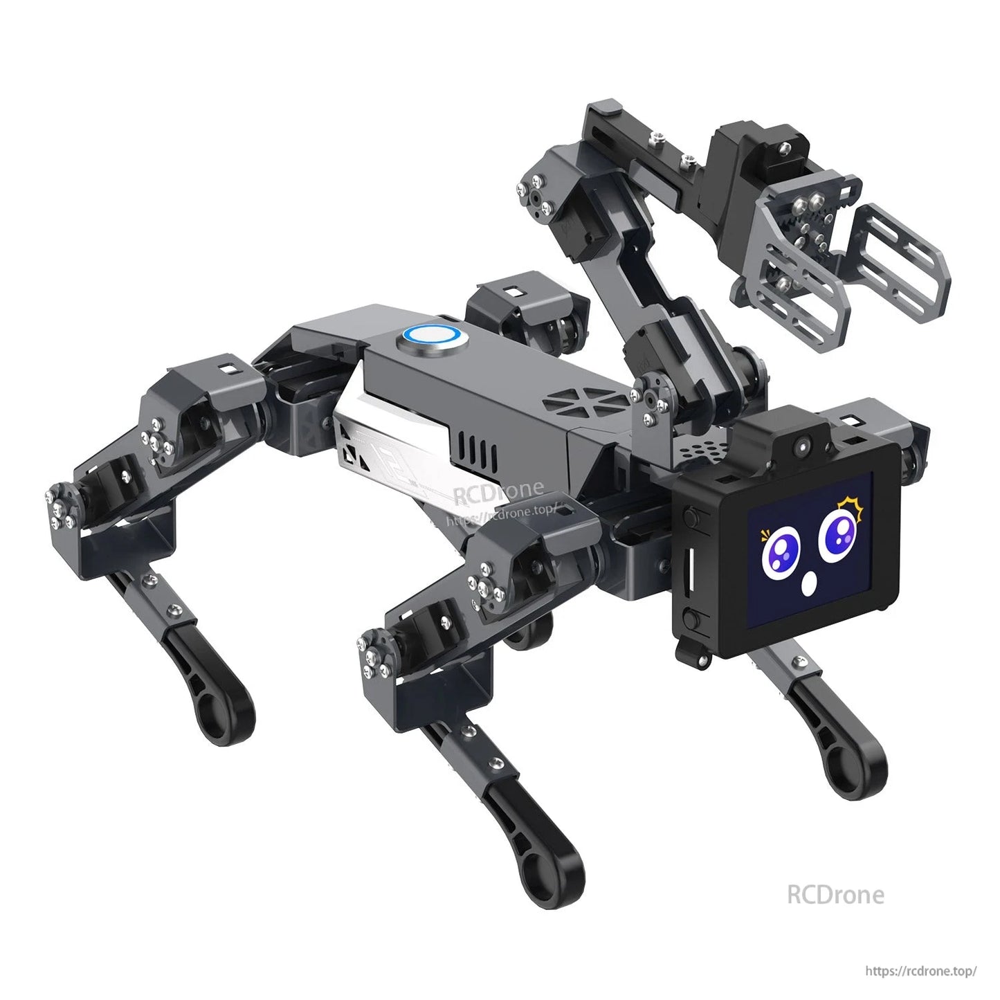 Yahboom DOGZILLA-Lite 15DOF Quadruped Robot main view on white background with front screen and metal frame