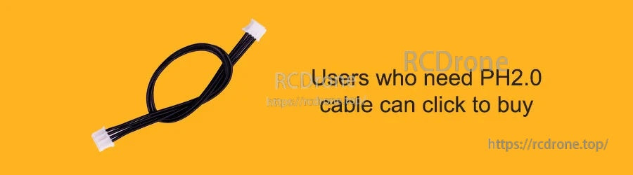 PH2.0 4-pin cable accessory on orange background for connecting the digital tube module to compatible boards