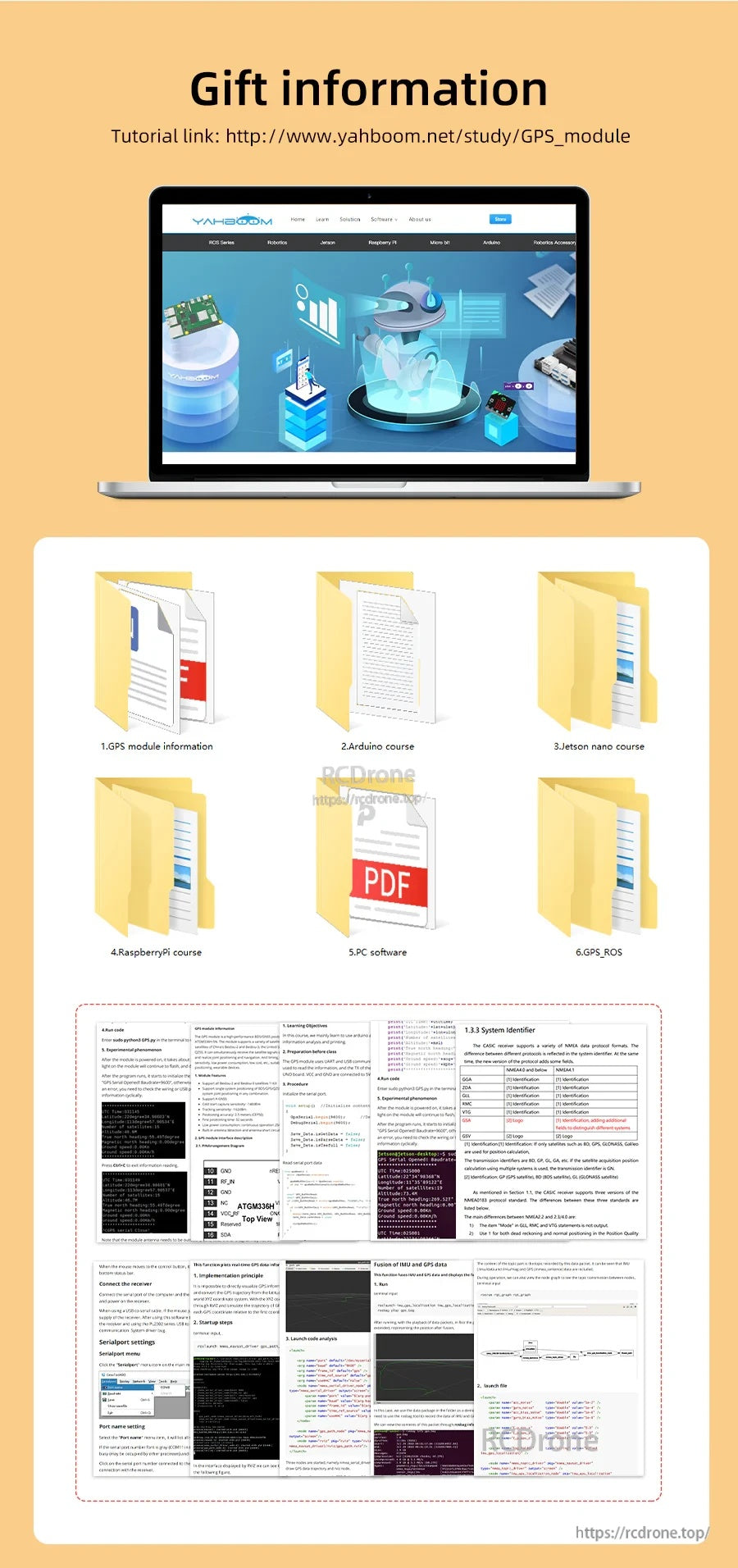 Tutorial and resource pack preview with manuals, sample code files, and debugging materials download page