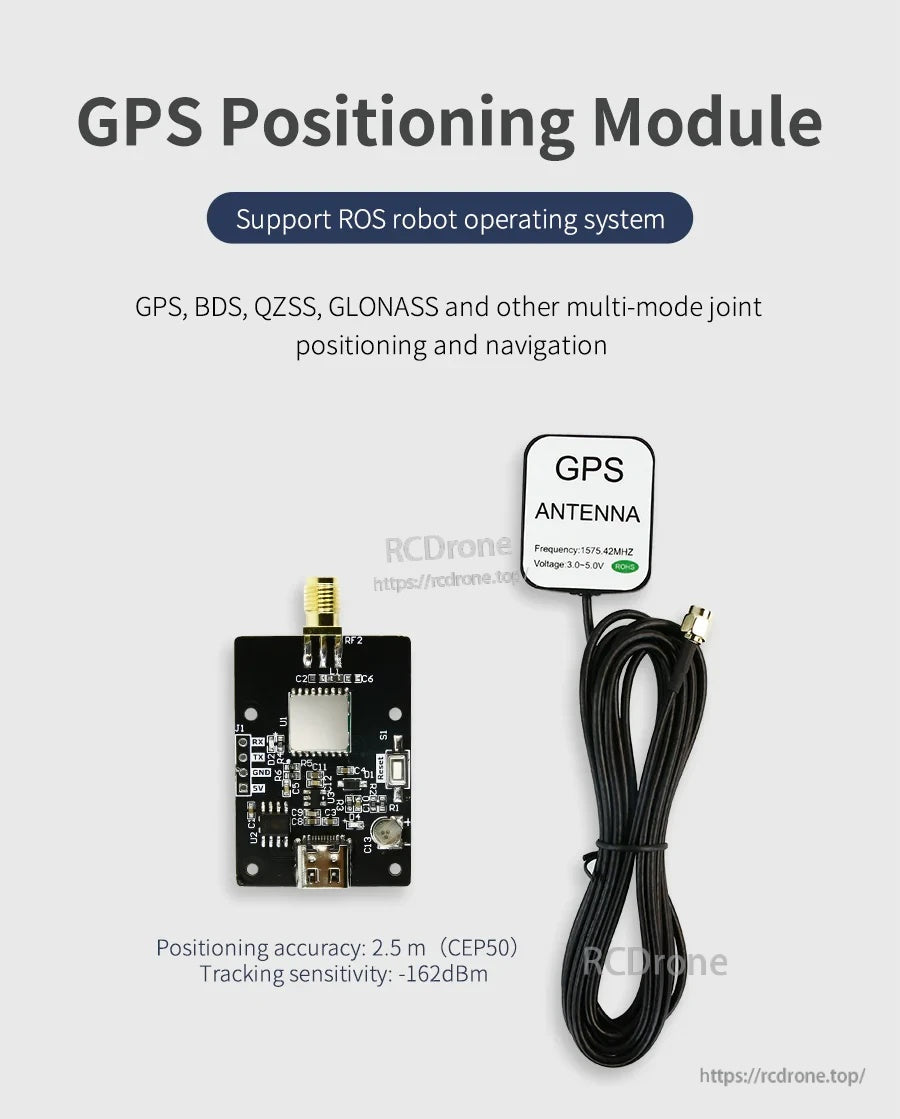 Yahboom ATGM336H-5N GPS positioning module with external GPS antenna and cable kit