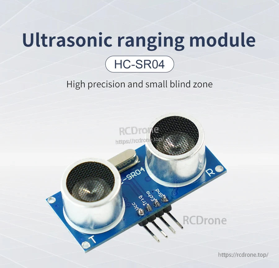 Yahboom HC-SR04 ultrasonic distance sensor module with 4-pin XH2.54 header and dual transducers