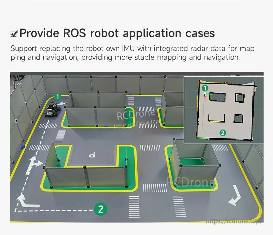 ROS robot mapping and navigation application case illustrating improved stability using IMU data fusion