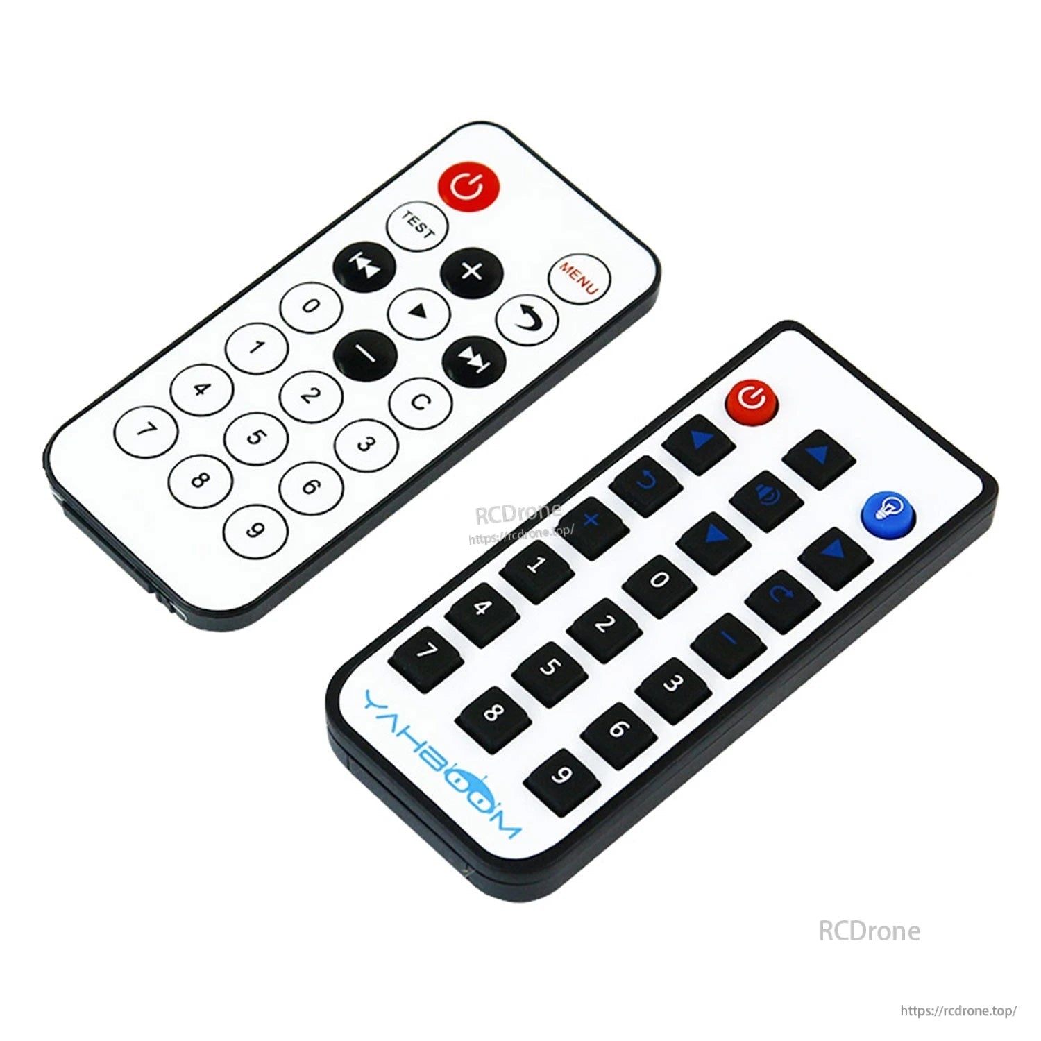 Yahboom infrared remote controller with numeric keypad, arrow controls, and red power button