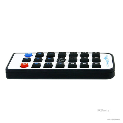 Yahboom infrared remote controller with numeric keypad, arrow buttons, and red power button in slim black case