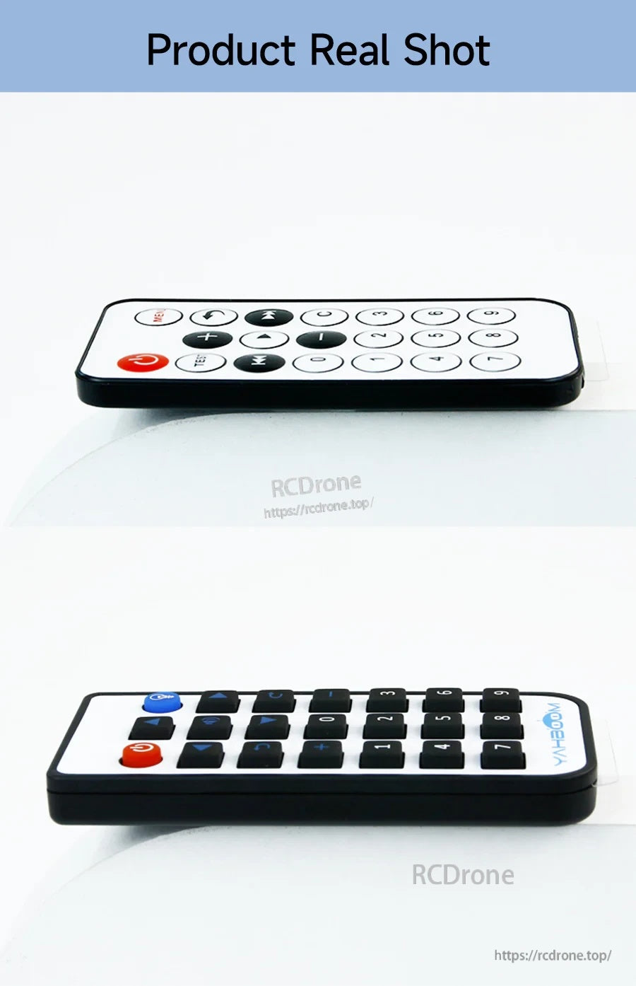 Real side profile shots showing the thickness difference between the regular and advanced remotes
