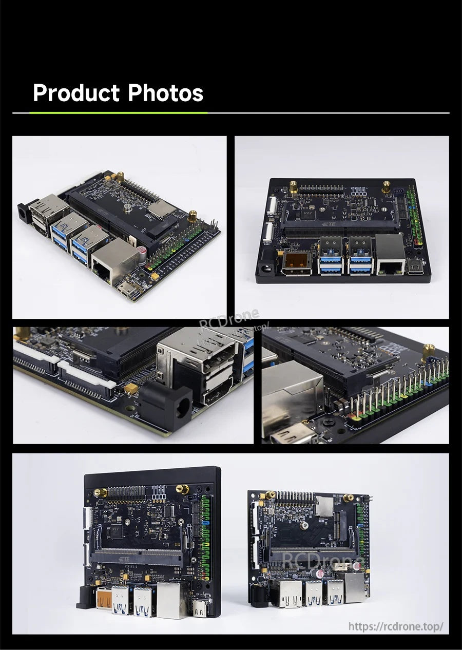 Yahboom Jetson carrier board with USB 3.0 ports, Ethernet, DC power jack, and 40‑pin GPIO headers