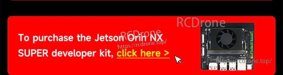 Red banner link to purchase the Jetson Orin NX SUPER developer kit with fan-cooled heatsink