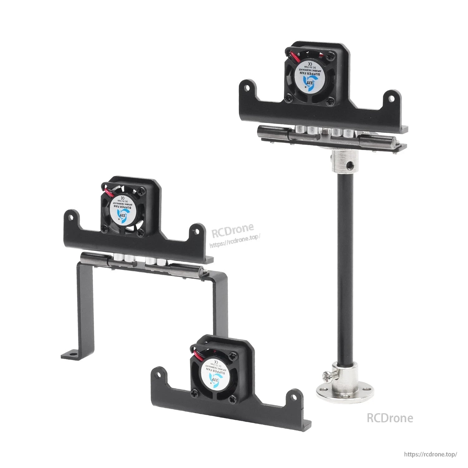 Yahboom K230 Vision Module Bracket collection showing fixed, angle-adjustable, and heightened mounts
