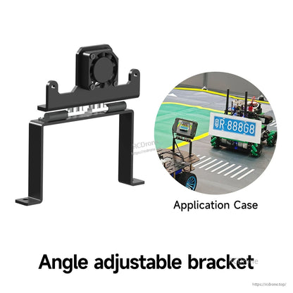 Angle adjustable bracket application case graphic with example autonomous car setup