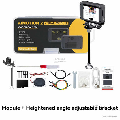 Yahboom K230 AIMOTION 2 visual AI camera module kit with 2.4-inch touchscreen and adjustable mounting bracket