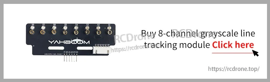 Banner for purchasing an 8‑channel grayscale line tracking module accessory (Yahboom)
