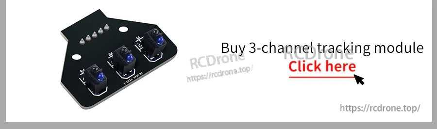 Banner for purchasing a 3‑channel line tracking module accessory with sensor board