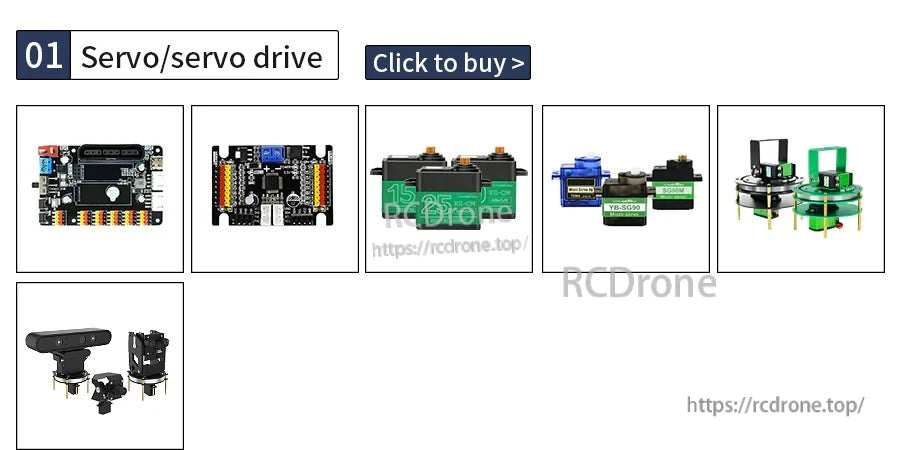 Optional servo and servo driver accessories selection for the robot chassis platform