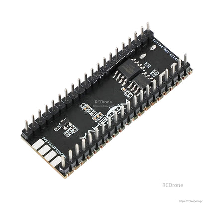 Rear/bottom view of Yahboom MSPM0G3507 mini development board showing underside components and pin headers