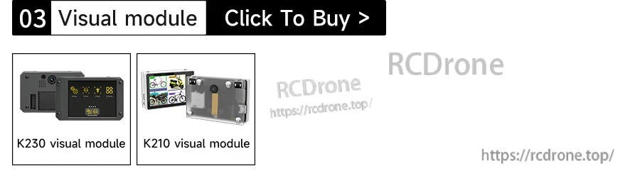 Visual module accessories list: K230 visual module and K210 visual module options