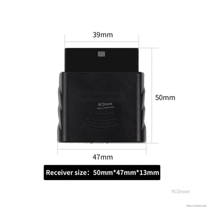 2.4G receiver dimensions diagram showing 50mm height and 47mm width module size