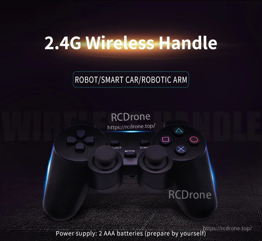 Yahboom PS2 2.4G wireless handle controller kit for robot/smart car control (uses 2× AAA)