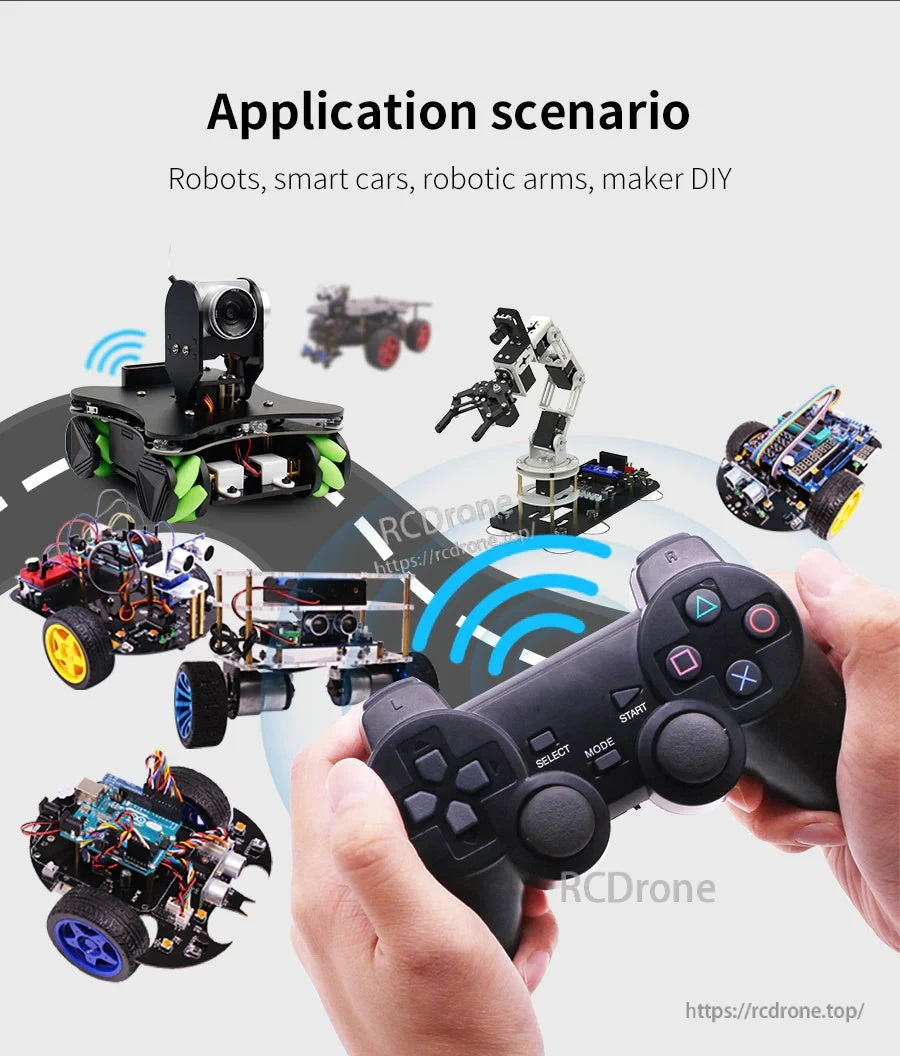 Application scenarios for PS2 wireless handle controller: robots, smart cars, robotic arms, maker DIY