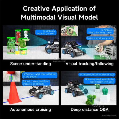 Multimodal visual model applications: scene understanding, visual tracking, autonomous cruising, distance Q&A