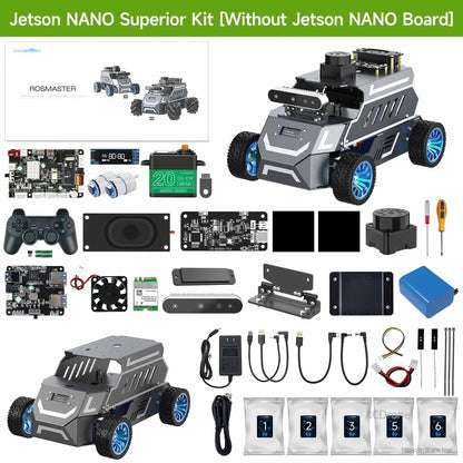 Yahboom ROSMASTER A1 ROS2 Robot, Yahboom ROSMASTER A1 Jetson Nano robot car kit without Nano board, with chassis, wheels, boards, cables an.