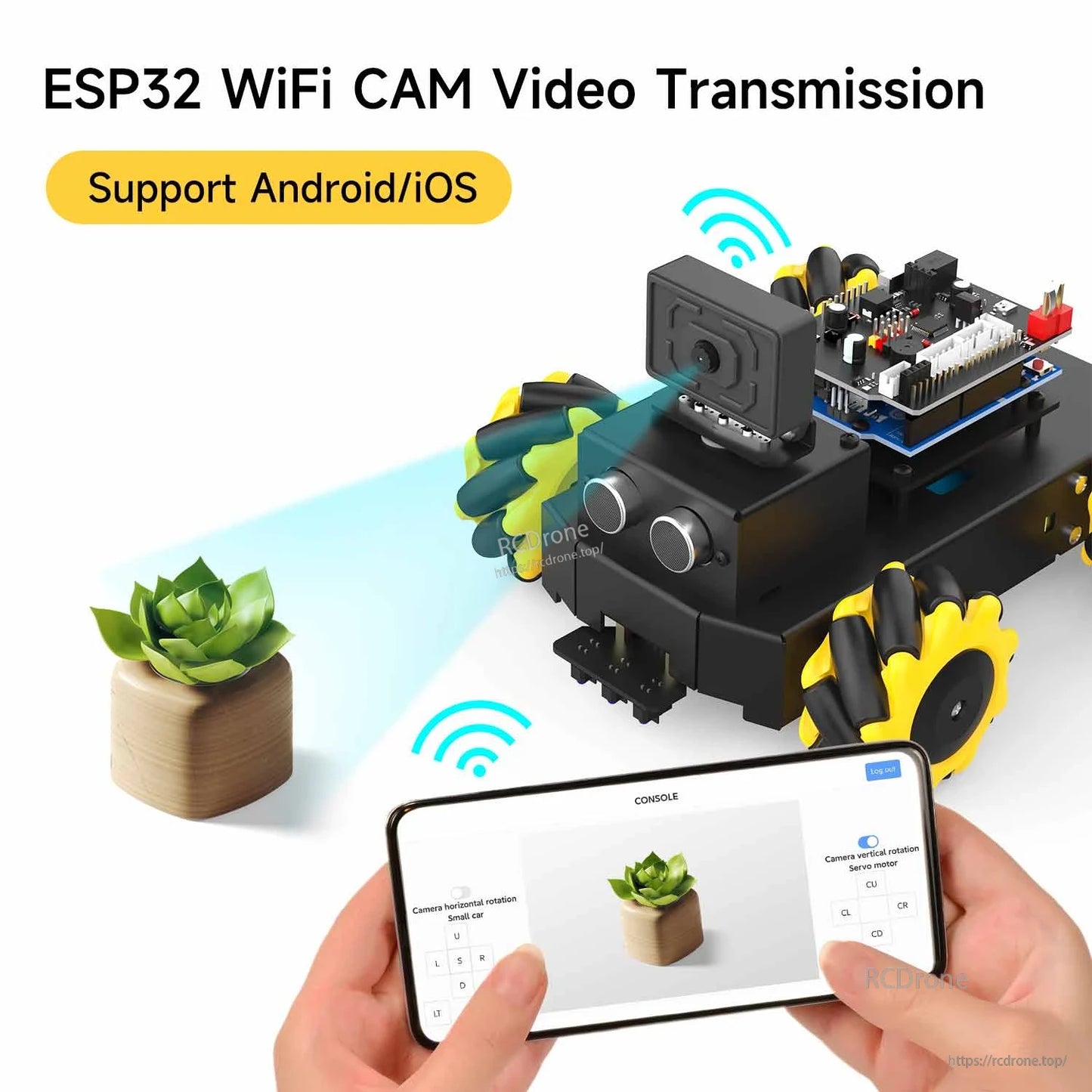ESP32 WiFi CAM video transmission demo to smartphone, supports Android/iOS
