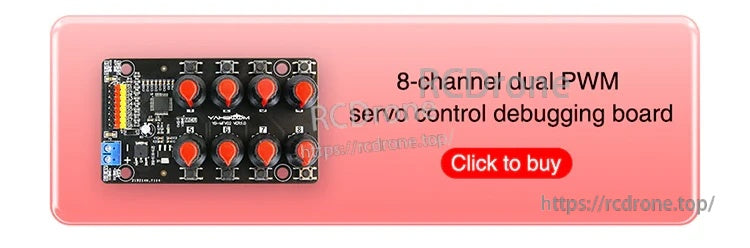 8-channel dual-PWM servo control debugging board with multiple knobs for servo outputs