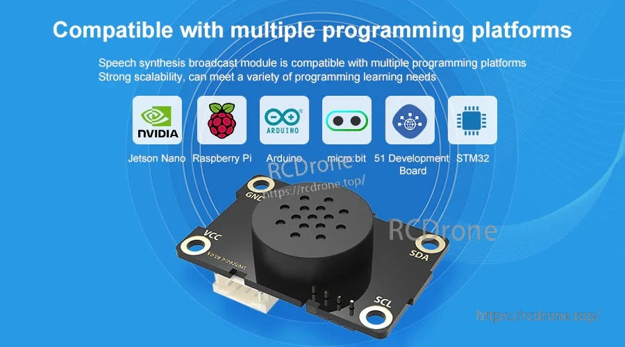 I2C speech synthesis module compatible with Raspberry Pi, Arduino, micro:bit and other development boards