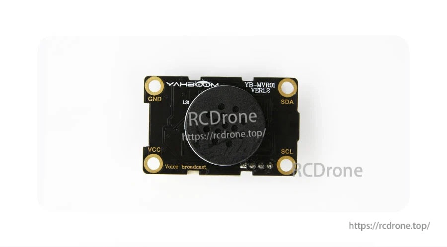 Yahboom voice broadcast speech synthesis module with onboard speaker and I2C pins (VCC, GND, SDA, SCL)