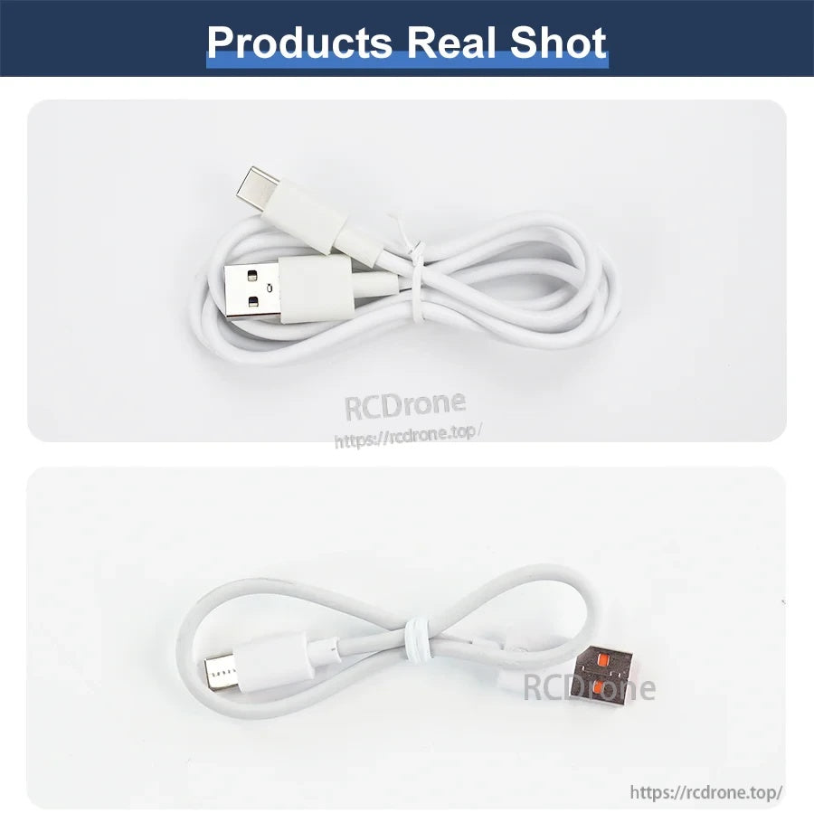 Real product photo of white USB-A to Type-C cable coiled, showing connector ends and cable thickness