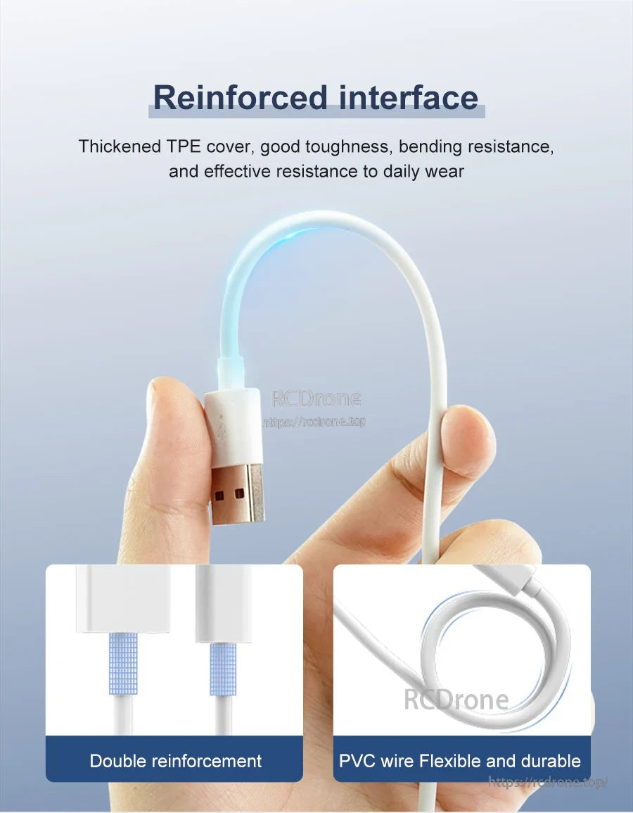 Reinforced cable interface with thickened TPE strain relief for improved bending resistance and daily wear durability