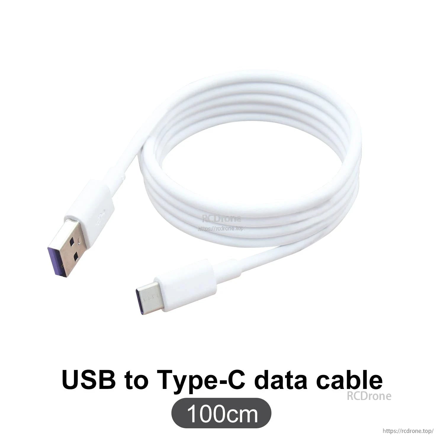 Yahboom USB-A to Type-C power and data cable, 100 cm length, coiled with connectors visible
