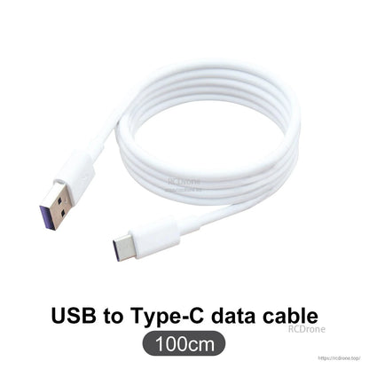 Yahboom USB-A to Type-C power and data cable, 100 cm length, coiled with connectors visible