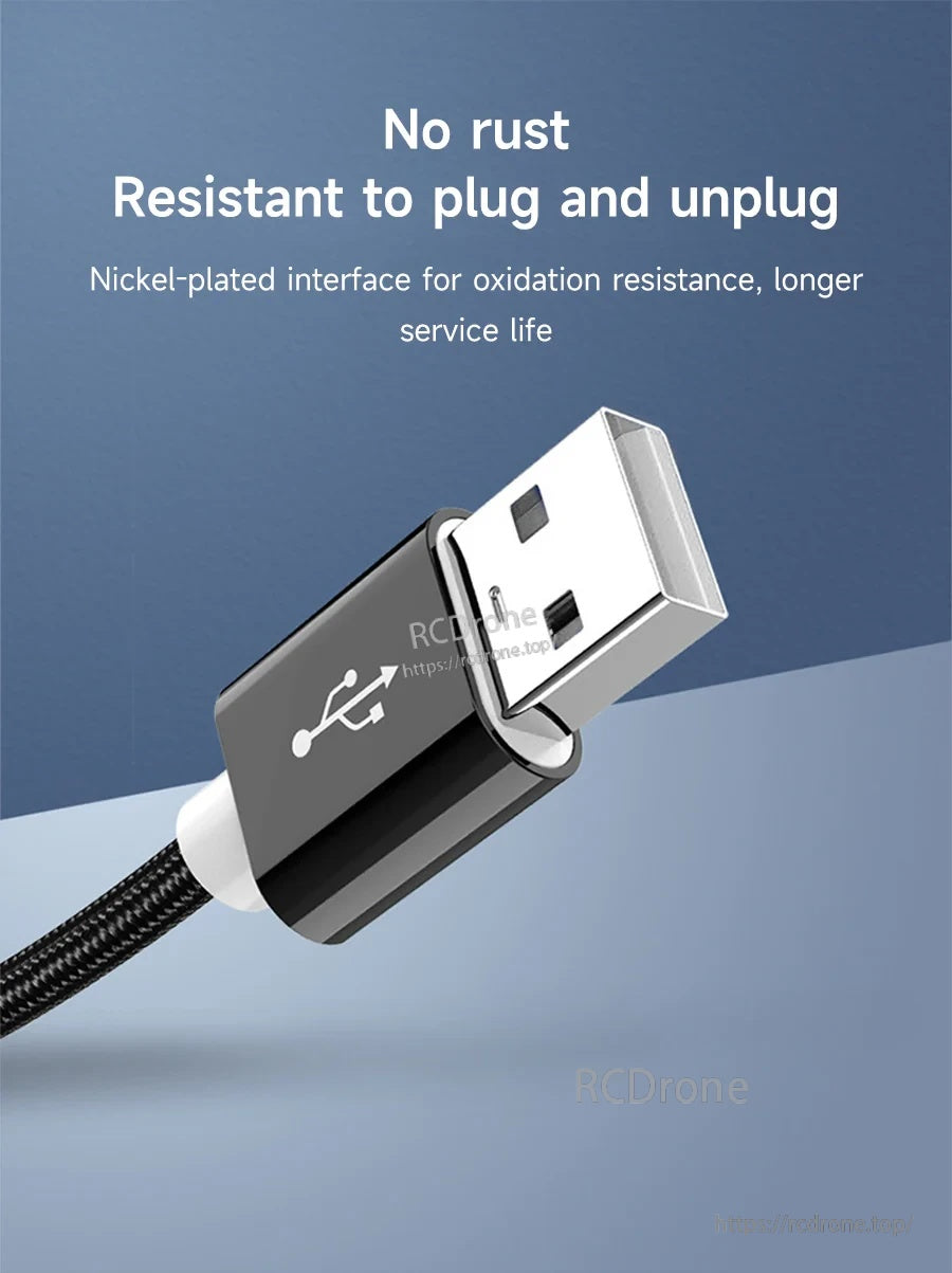 Nickel-plated USB-A male connector close-up for oxidation resistance and repeated plug-and-unplug durability